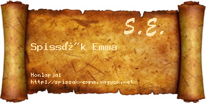 Spissák Emma névjegykártya